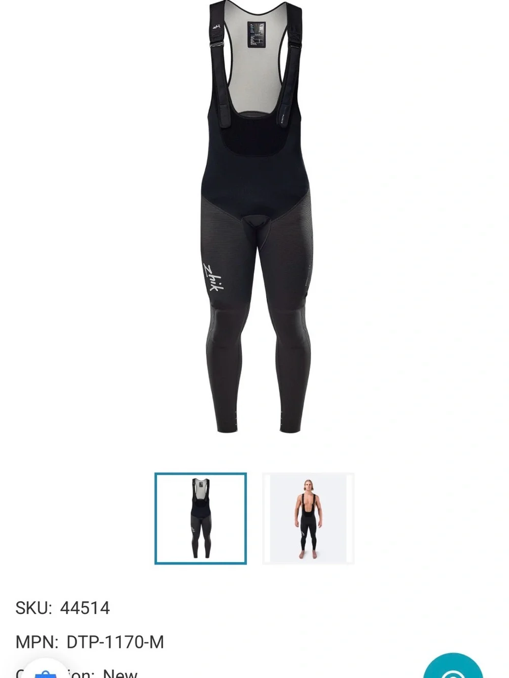 Men’s Black Neoprene Swim Hybrid Bib Tights NWT